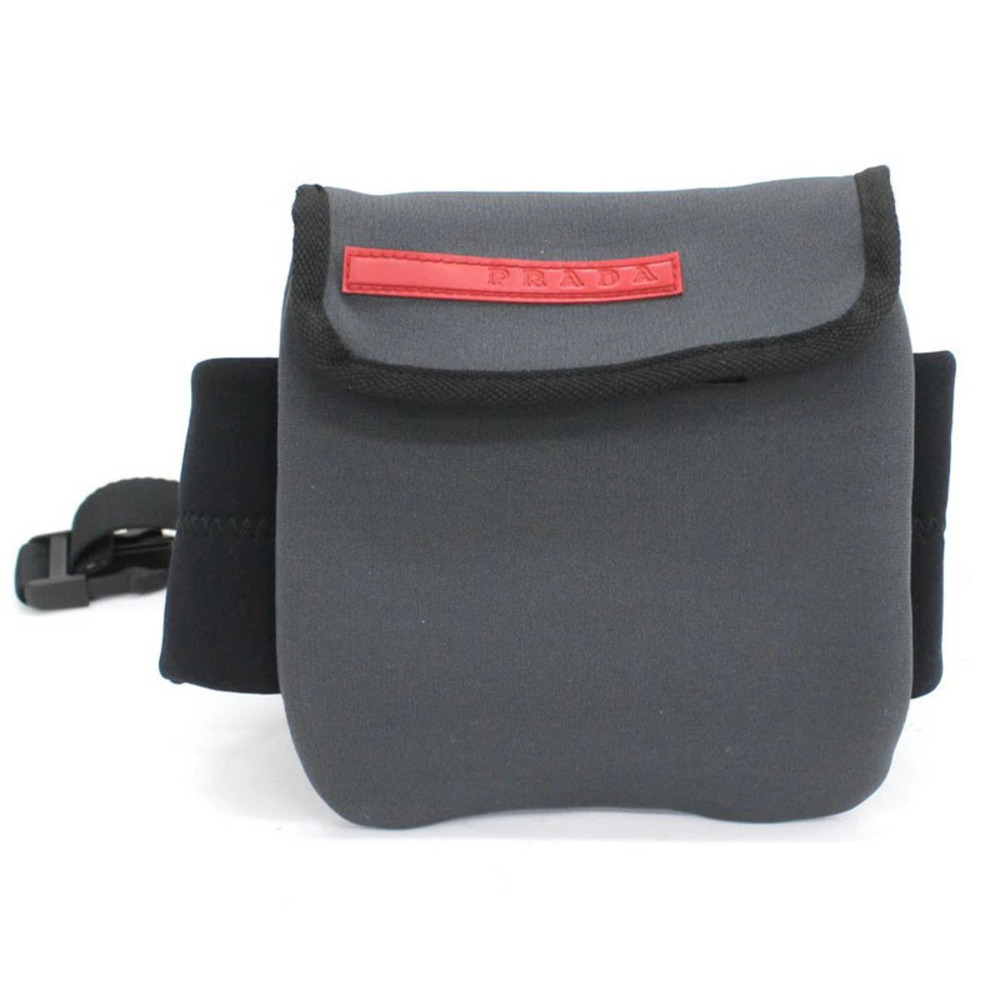 Prada Sport Shoulder Bag Handbag Waist Clutch Black Gray